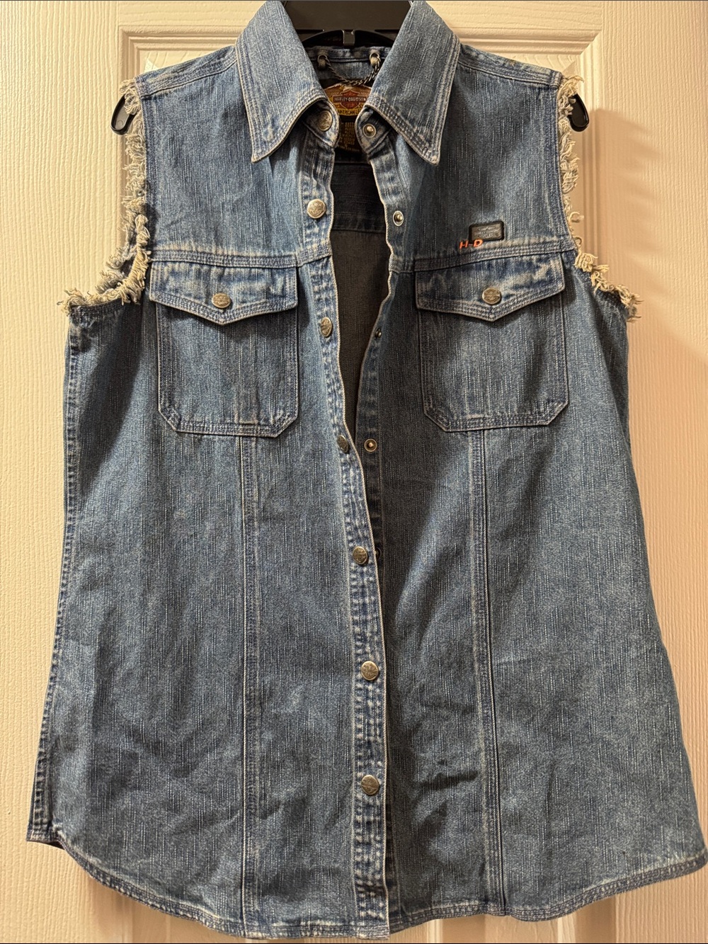 Rare Harley-Davidson Denim Vests Women's Jacket Size S